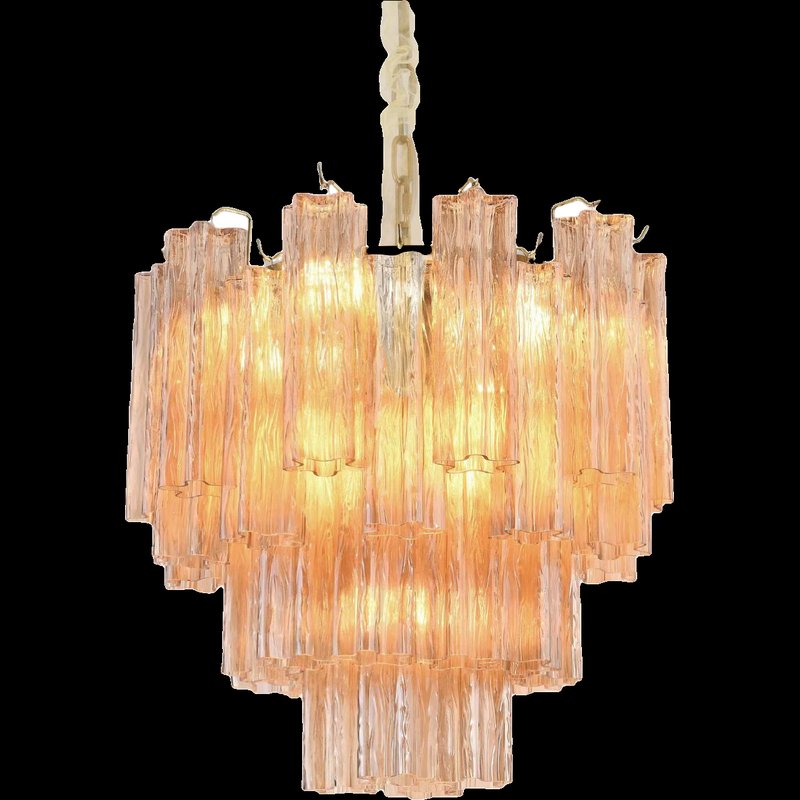 Emerald Ribbed Tiered Glass Pendant